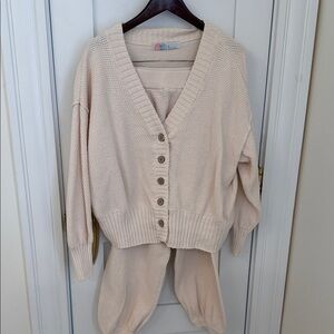 100% cotton Free People Beqch Cozy knit set - Cream - M